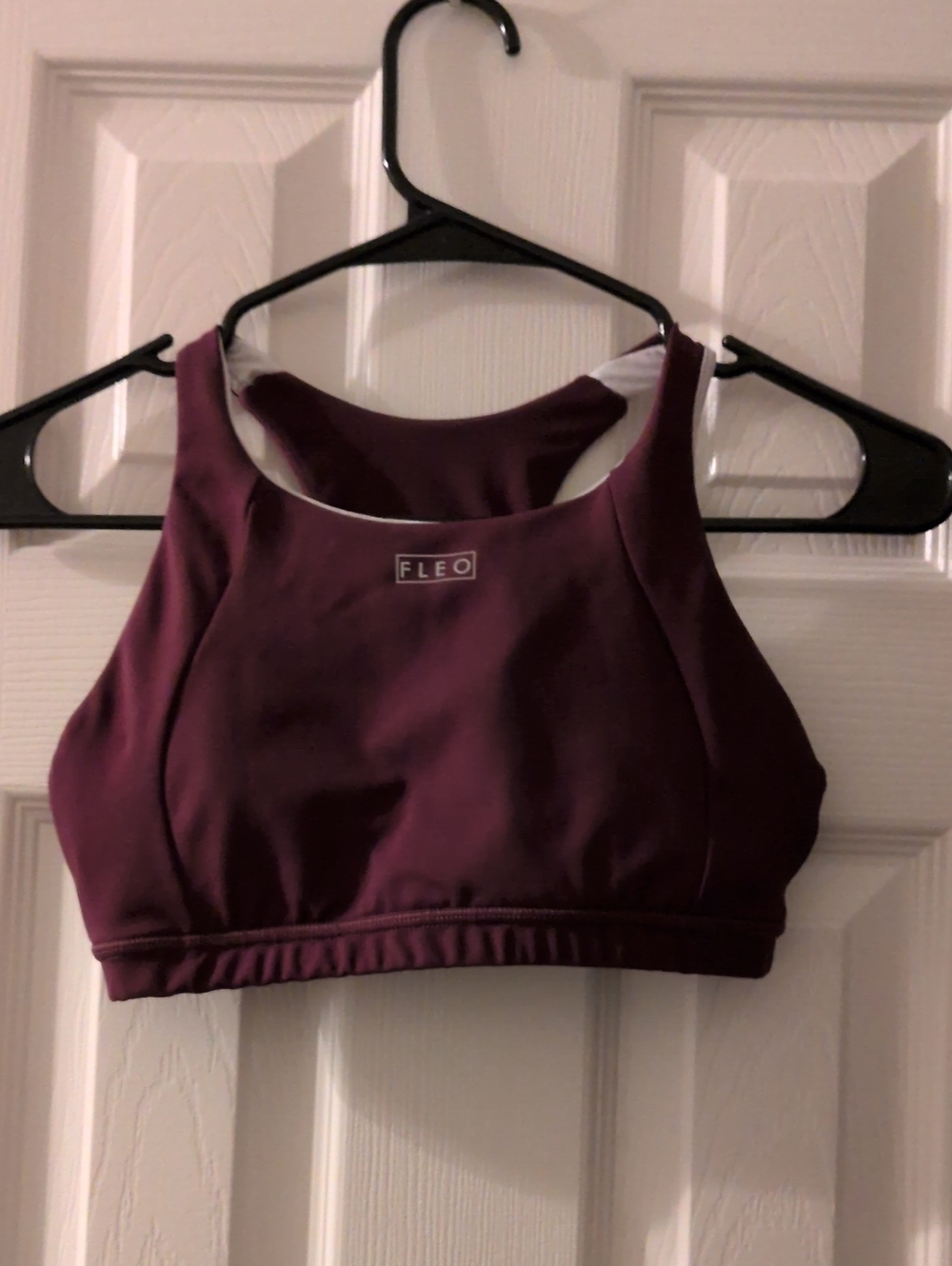 Fleo High-Neck Sports Bra in Deep Plum